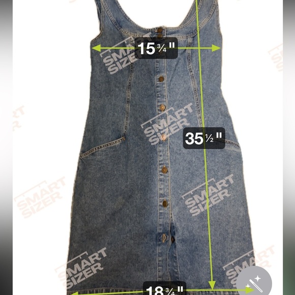 Vintage Banana republic Blue Jean Denim Dress size 12 90's Nineties Y2K - Picture 5 of 5